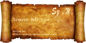 Szente Mária névjegykártya